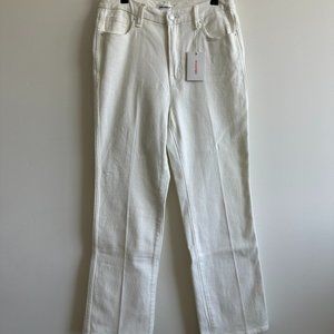 Good American Womens Good Curve Straight Leg White Denim Size 29 Stretch